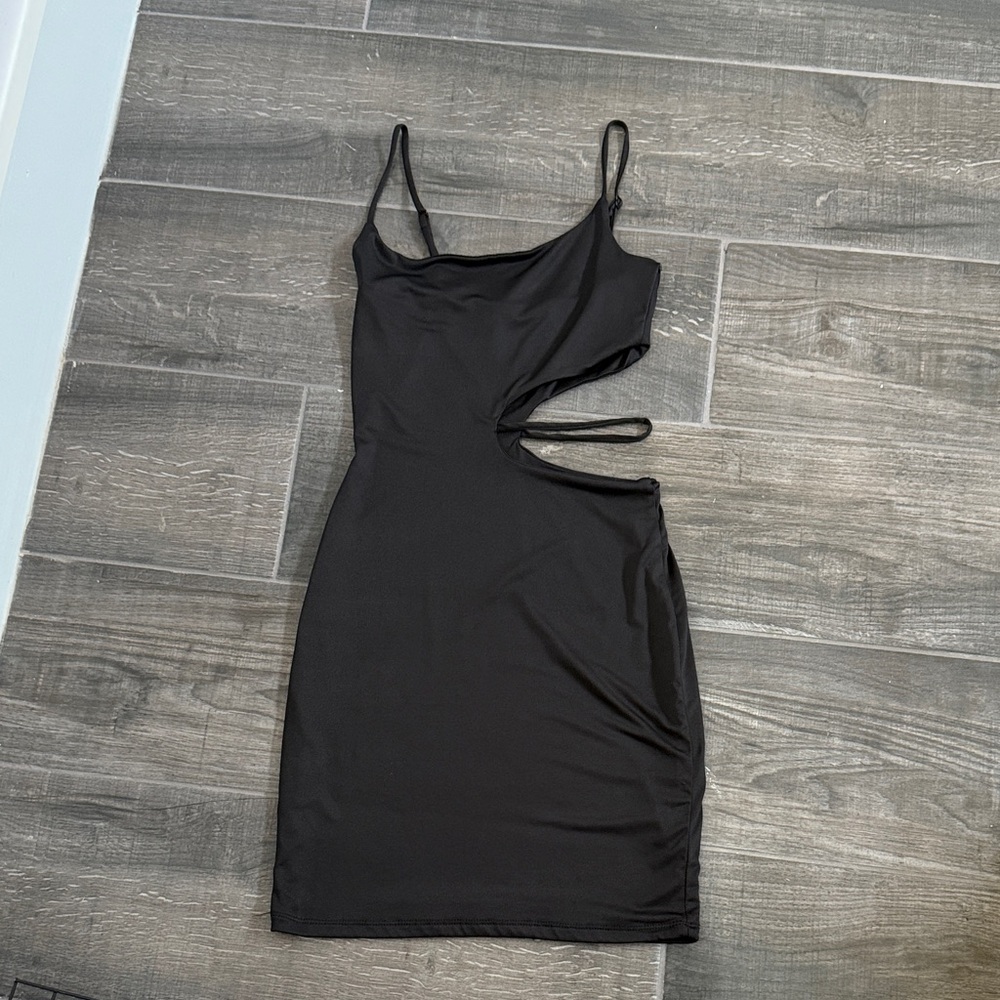 Heart & Hips Black Asymmetrical Cut-Out Dress